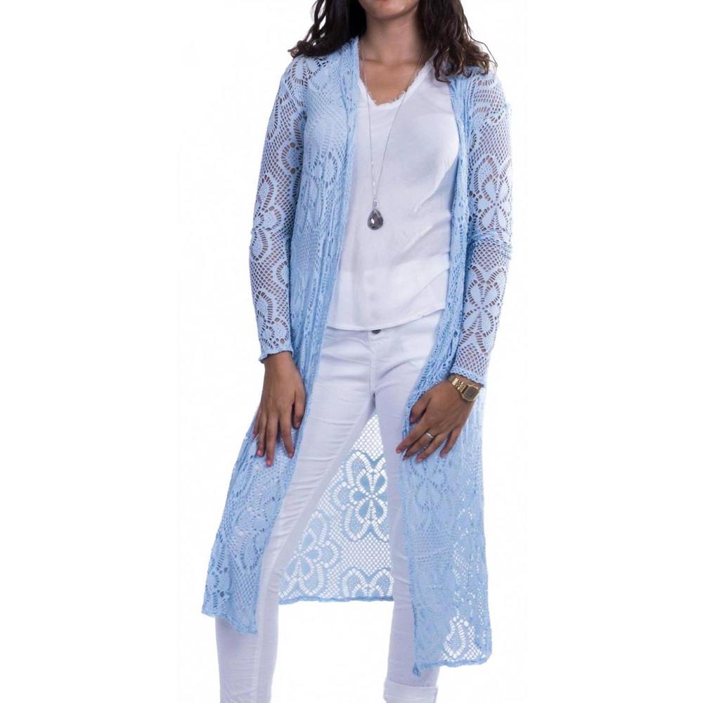 NEW GIGI MODA clara long knit cardigan in baby blue